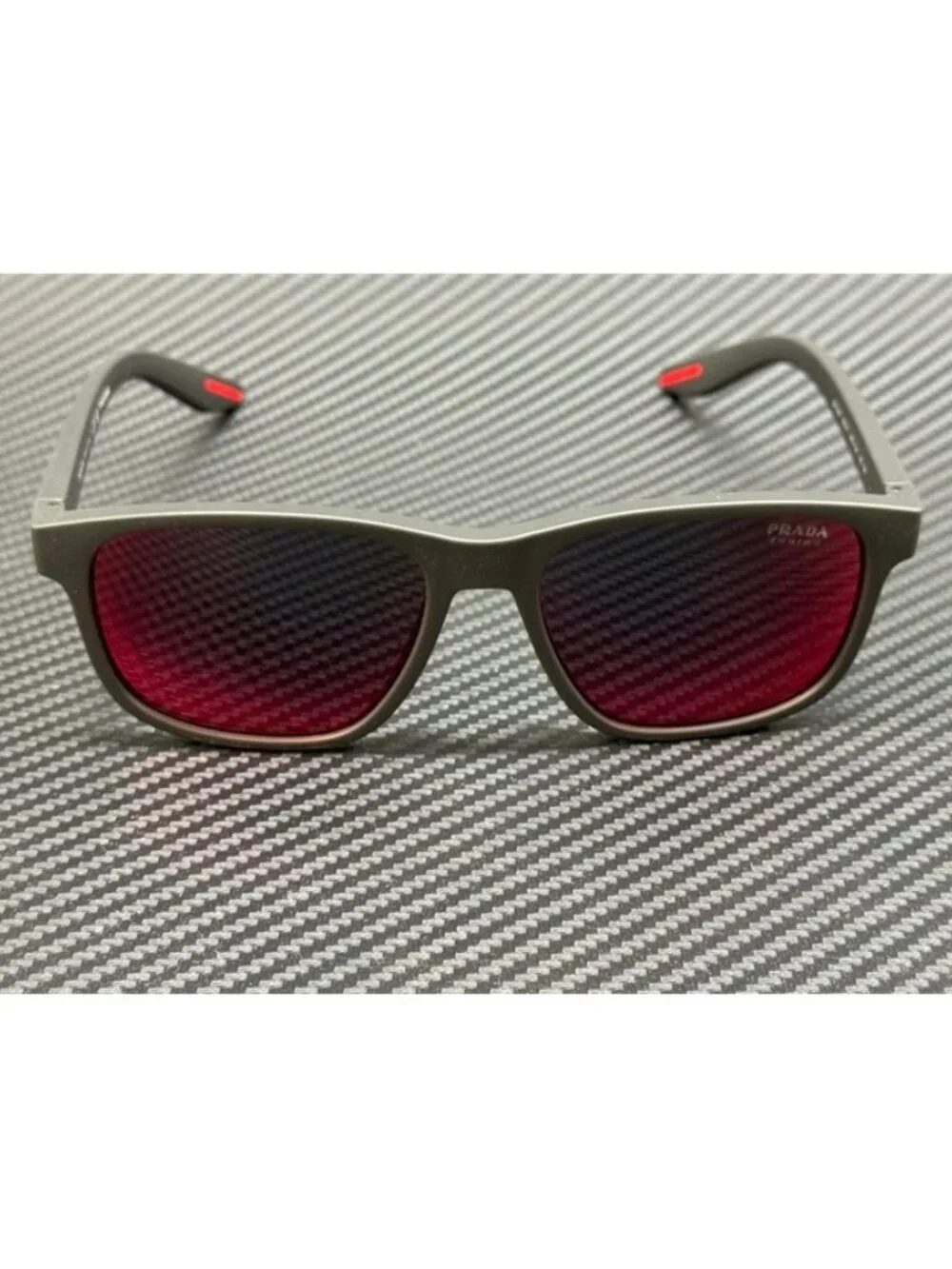 New Prada Linea Rossa Men Grey Rubber Sunglasses 56-17-145